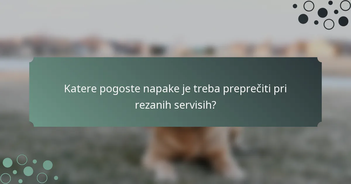 Katere pogoste napake je treba preprečiti pri rezanih servisih?